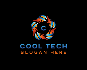 HVAC Heating Cooling logo design