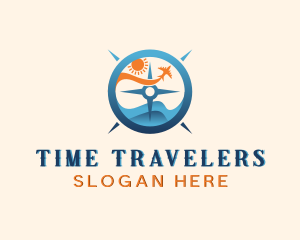 Compass Airplane Travel logo design