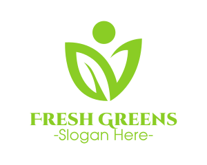 Green Human Flower logo design