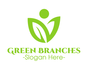 Green Human Flower logo design