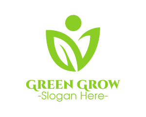 Green Human Flower logo design