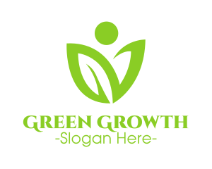 Green Human Flower logo design