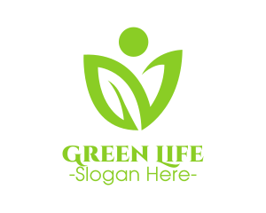 Green Human Flower logo design