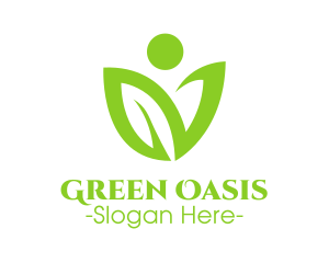 Green Human Flower logo design