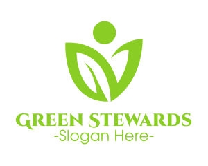 Green Human Flower logo design