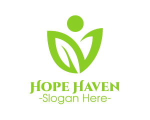 Green Human Flower logo