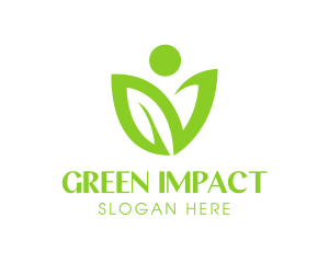Green Human Flower logo