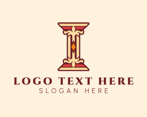 Typography - Premium Baroque Pillar logo design