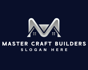 House Builder Letter M logo design