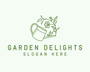 Plant Garden Watering Can logo design