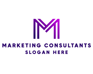 Digital Marketing Letter M logo design