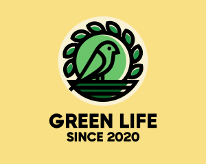 Green Bird Nest logo design