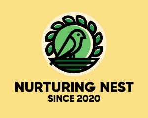 Green Bird Nest logo design