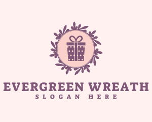 Purple Gift Shop Wreath logo design