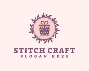 Purple Gift Shop Wreath logo design