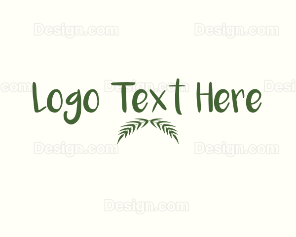 Minimalist Leaf Wordmark Logo