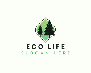 Eco Pine Tree Forestry logo design