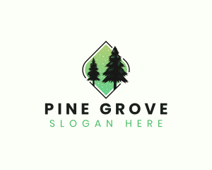 Eco Pine Tree Forestry logo design