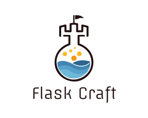 Water Flask Castle  logo design