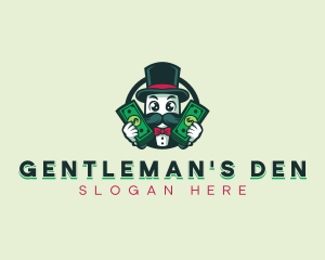 Cartoon Gentleman Gambler logo design