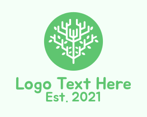 Green Symmetrical Tree logo