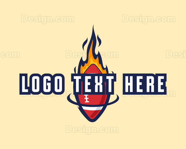 Football Flaming Sports Logo