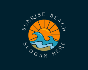 Sun Beach Wave logo design