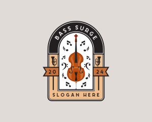 Musical Orchestra Violin logo design