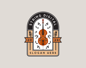 Musical Orchestra Violin logo design