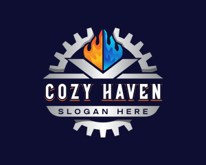 Heating Cooling Ventilation logo design