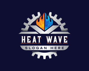 Heating Cooling Ventilation logo design