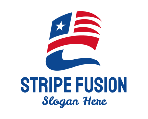 Star & Stripes Flying Flag  logo design