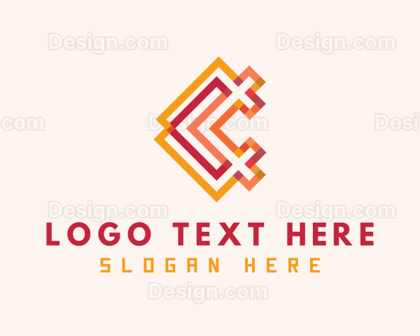 Woven Textile Letter C Logo