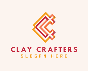 Woven Textile Letter C logo design