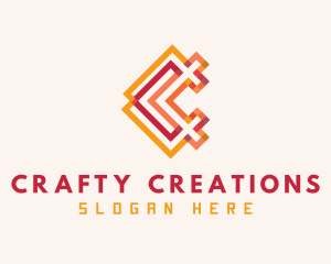 Woven Textile Letter C logo design