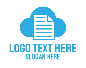 Contract - Blue Cloud Document logo design