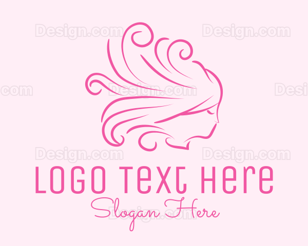 Pink Feminine Hairdresser Logo