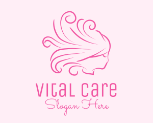 Pink Feminine Hairdresser Logo