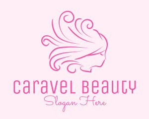 Pink Feminine Hairdresser logo design