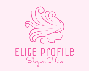 Pink Feminine Hairdresser logo design