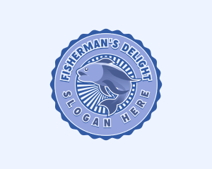 Fish Fisherman Marine logo design