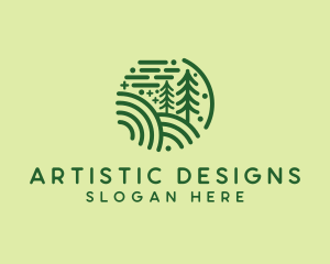 Nature Pine Forest  logo design