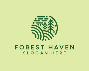 Nature Pine Forest  logo design