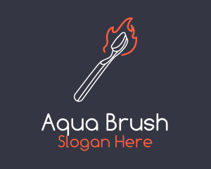 Toothbrush Matchstick Fire logo design