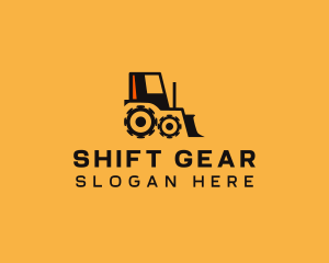 Gear Tractor Bulldozer logo design