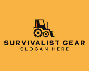 Gear Tractor Bulldozer logo design