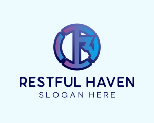 Blue Letter R Business logo design