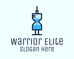 Blue Medical Syringe Hourglass Logo