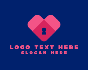 Digital Lock Heart  logo