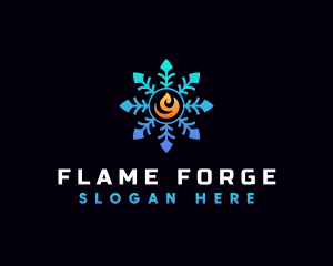 Fire Ice HVAC logo design